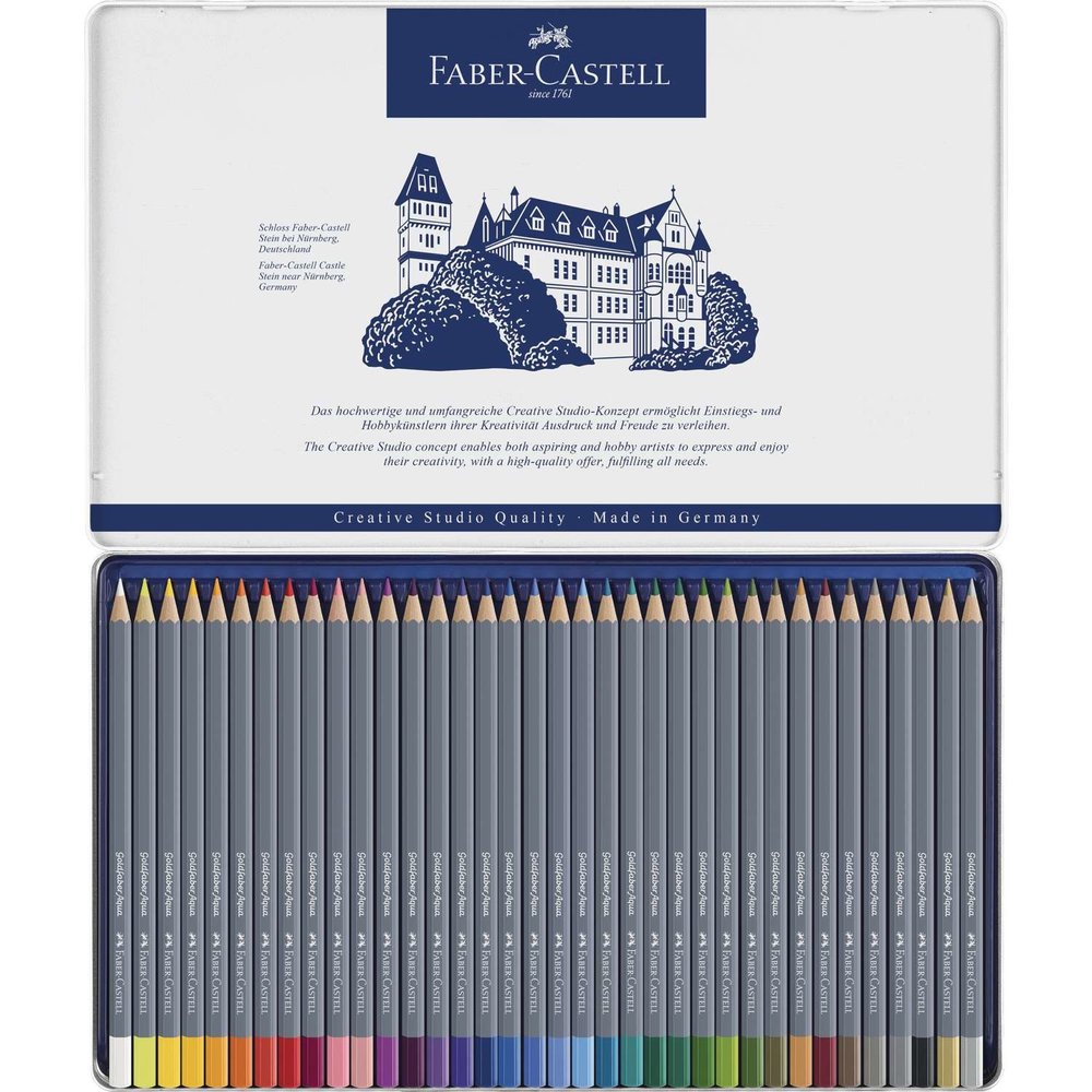 Faber Castell Goldfaber Aqua Watercolour Pencil Tin (36pcs) (FC-114636) (DISCONTINUED) Faber Castell Goldfaber Aqua Watercolour Pencil Tin (36pcs) (FC-114636) (DISCONTINUED)