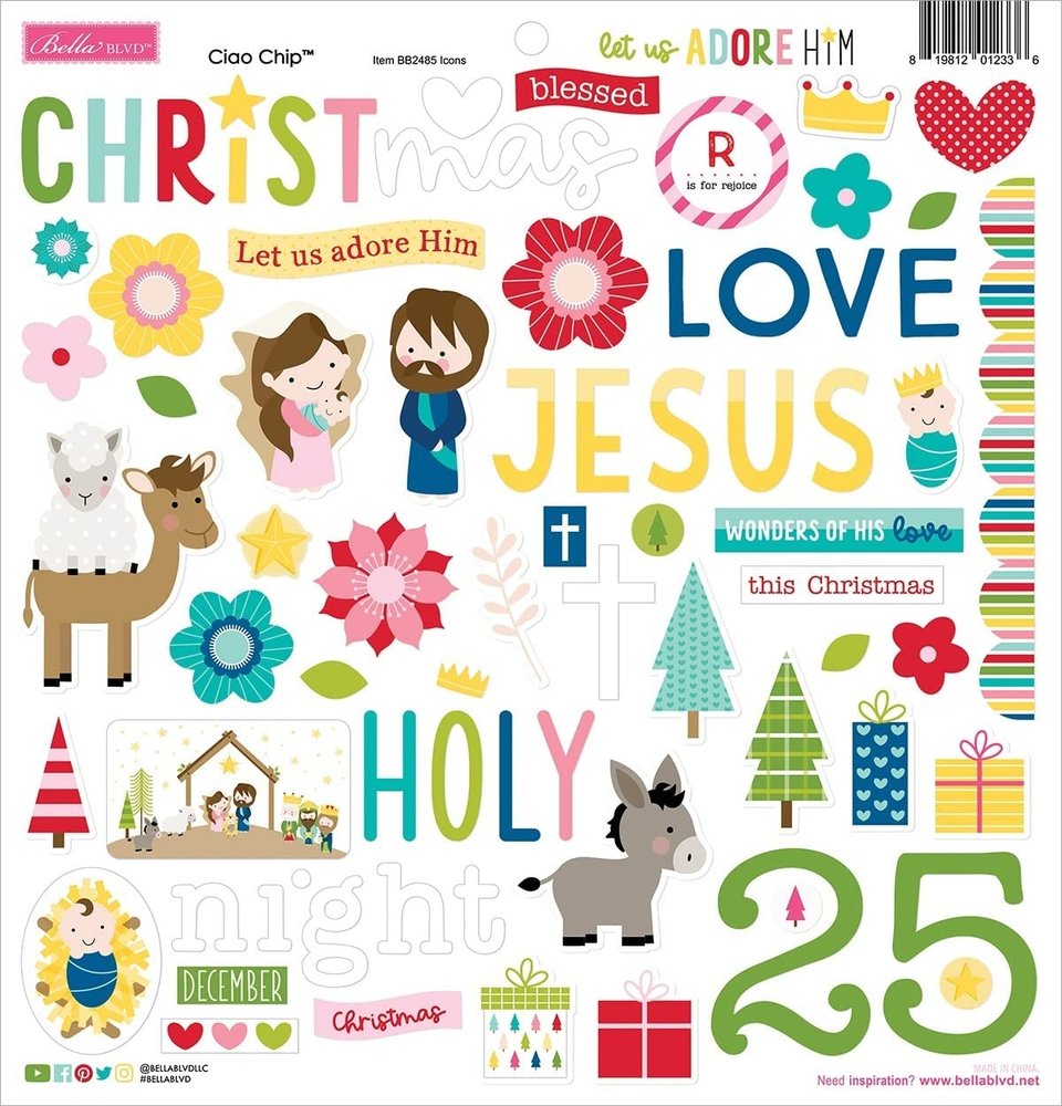 Bella BLVD Let Us Adore Him Chipboard Icons (BB2485) (DISCONTINUED) Bella BLVD Let Us Adore Him Chipboard Icons (BB2485) (DISCONTINUED)
