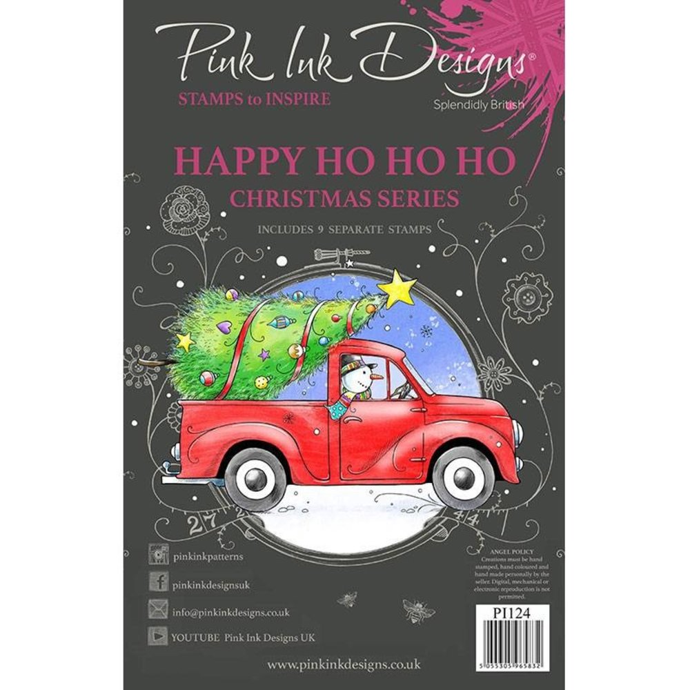 Pink Ink Designs Happy Ho Ho Ho A5 Clear Stamp (PI124) (OUTLET)