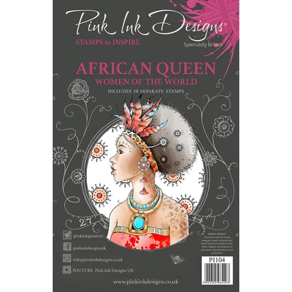 Pink Ink Designs African Queen A5 Clear Stamp (PI104) (OUTLET)