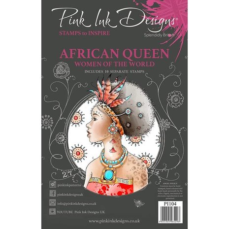 Pink Ink Designs African Queen A5 Clear Stamp (PI104) (OUTLET)