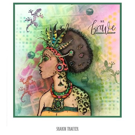 Pink Ink Designs African Queen A5 Clear Stamp (PI104) (OUTLET)