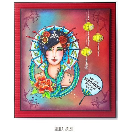 Pink Ink Designs Oriental Princess A5 Clear Stamp (PI105) (OUTLET)