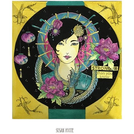 Pink Ink Designs Oriental Princess A5 Clear Stamp (PI105) (OUTLET)