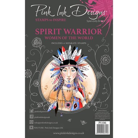 Pink Ink Designs Spirit Warrior A5 Clear Stamp (PI106) (OUTLET)