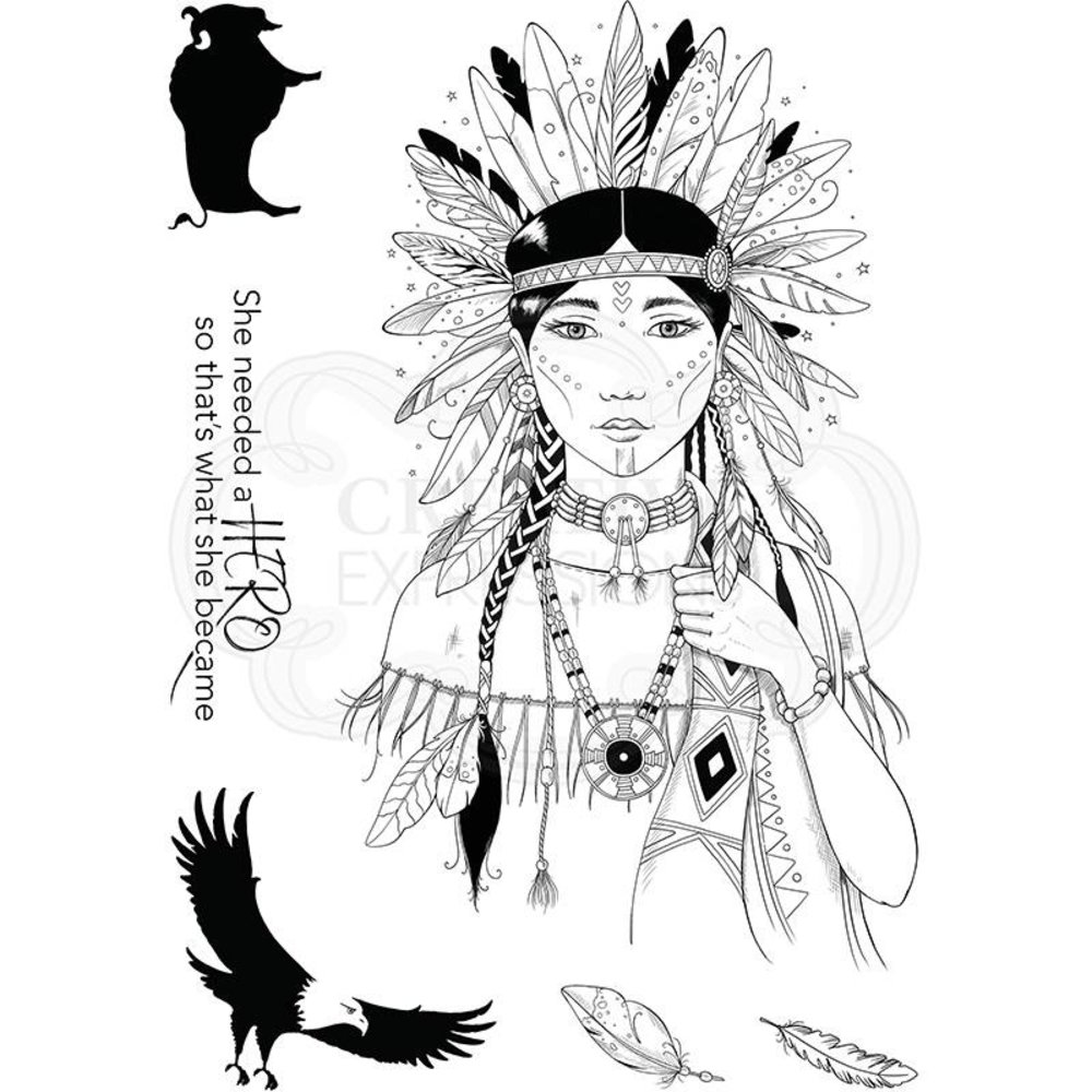 Pink Ink Designs Spirit Warrior A5 Clear Stamp (PI106) (OUTLET)