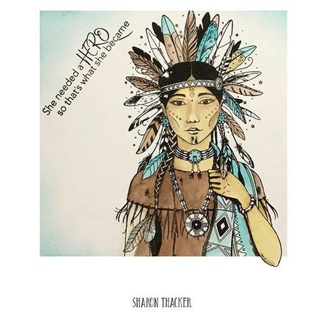 Pink Ink Designs Spirit Warrior A5 Clear Stamp (PI106) (OUTLET)