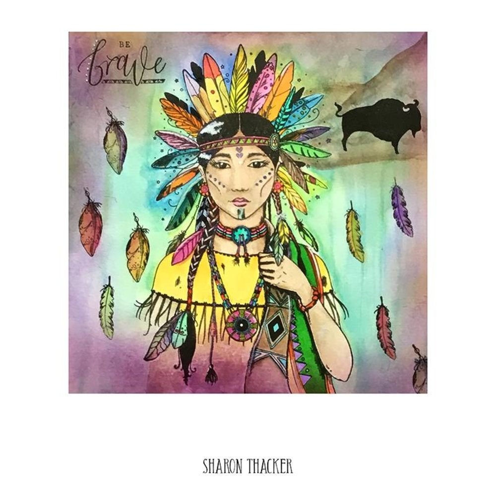 Pink Ink Designs Spirit Warrior A5 Clear Stamp (PI106) (OUTLET)