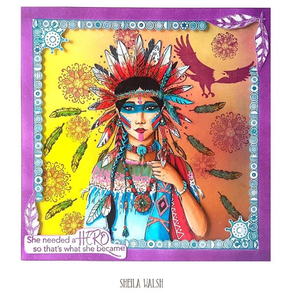 Pink Ink Designs Spirit Warrior A5 Clear Stamp (PI106) (OUTLET)