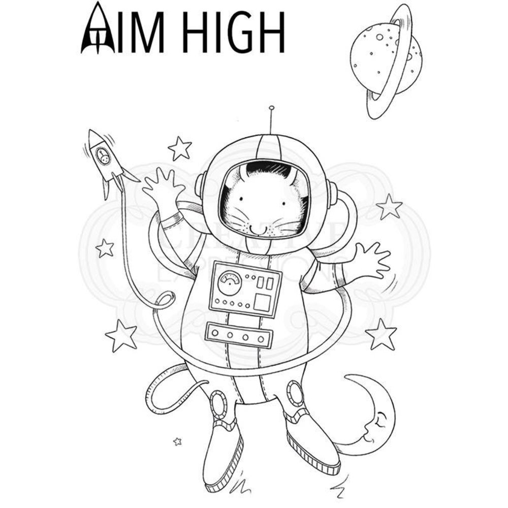 Pink Ink Designs Rocket Mouse A7 Clear Stamp (PI139) (OUTLET)