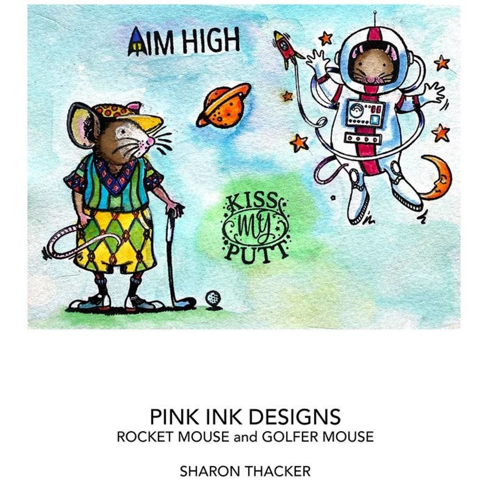 Pink Ink Designs Rocket Mouse A7 Clear Stamp (PI139) (OUTLET)