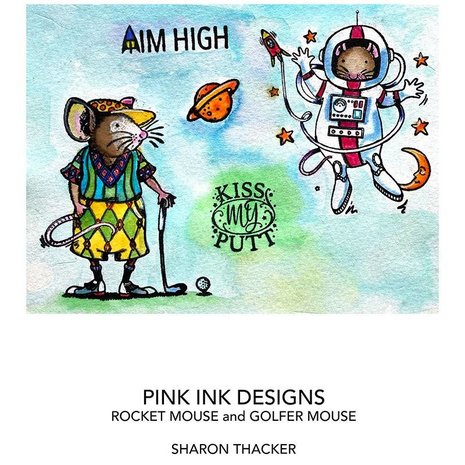 Pink Ink Designs Rocket Mouse A7 Clear Stamp (PI139) (OUTLET)