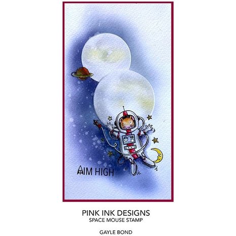 Pink Ink Designs Rocket Mouse A7 Clear Stamp (PI139) (OUTLET)