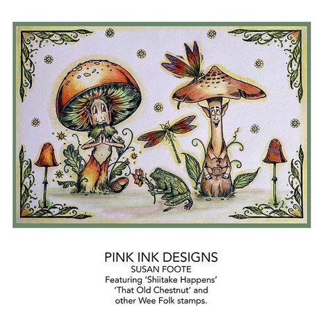 Pink Ink Designs Shiitake Happens A6 Clear Stamp (PI114) (OUTLET)