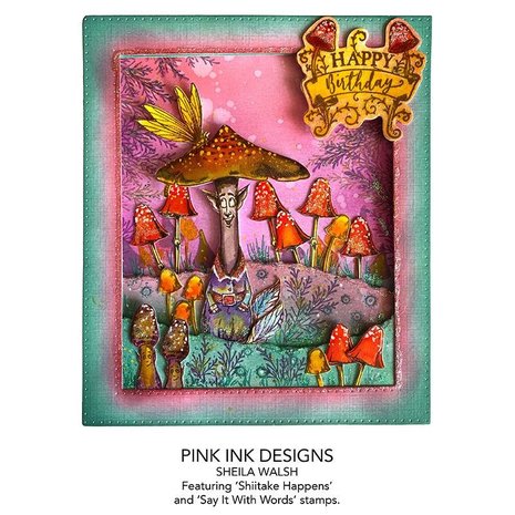 Pink Ink Designs Shiitake Happens A6 Clear Stamp (PI114) (OUTLET)