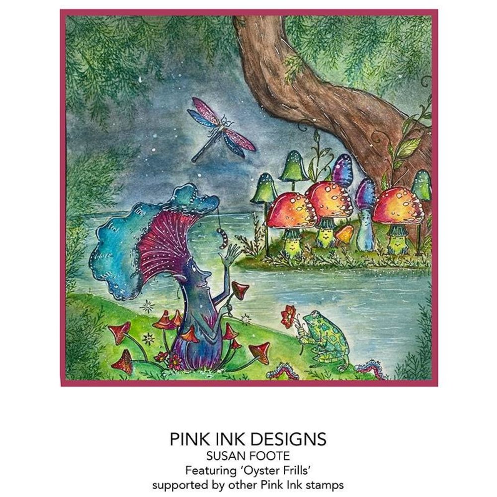 Pink Ink Designs Oyster Frills A6 Clear Stamp (PI117) (OUTLET)