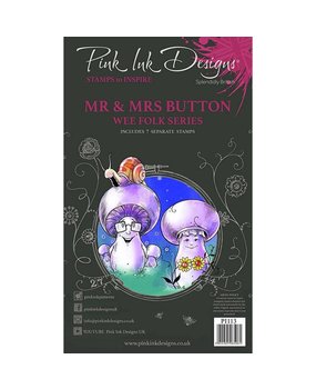 Pink Ink Designs Mr & Mrs Button A6 Clear Stamp (PI113) (OUTLET)