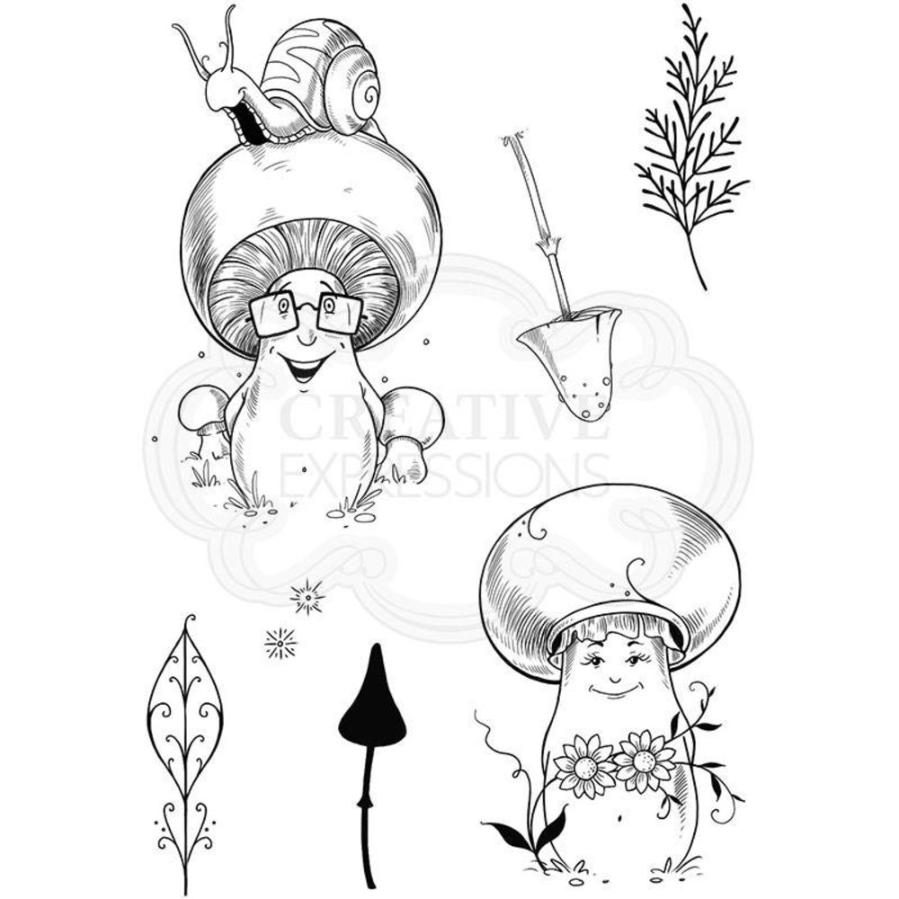 Pink Ink Designs Mr & Mrs Button A6 Clear Stamp (PI113) (OUTLET)