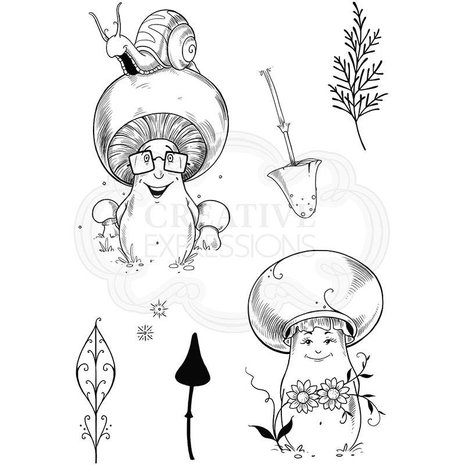 Pink Ink Designs Mr & Mrs Button A6 Clear Stamp (PI113) (OUTLET)