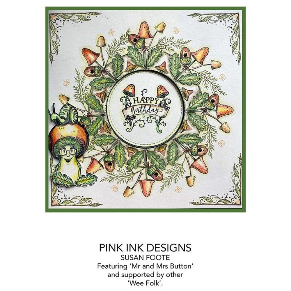 Pink Ink Designs Mr & Mrs Button A6 Clear Stamp (PI113) (OUTLET)