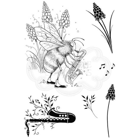 Pink Ink Designs The Saxophonist A6 Clear Stamp (PI128) (OUTLET)