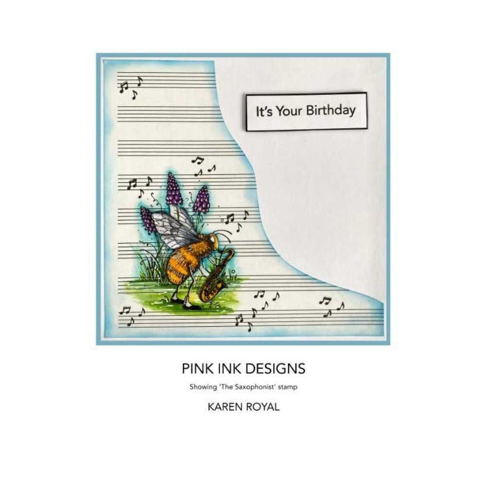 Pink Ink Designs The Saxophonist A6 Clear Stamp (PI128) (OUTLET)