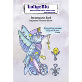 IndigoBlu Steampunk Bird A6 Rubber Stamps (IND0884) (OUTLET)