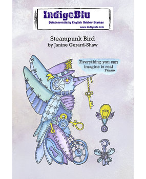 IndigoBlu Steampunk Bird A6 Rubber Stamps (IND0884) (OUTLET)