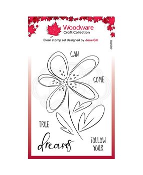 Woodware Dahlia Sketch Clear Stamp (JGS761) (OUTLET)