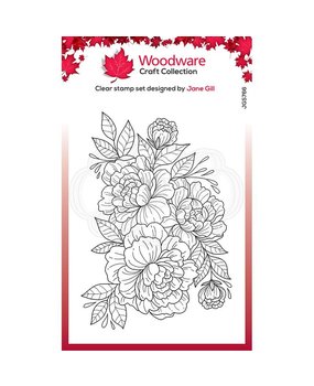 Woodware Camellia Spray Clear Stamp (JGS766) (OUTLET)