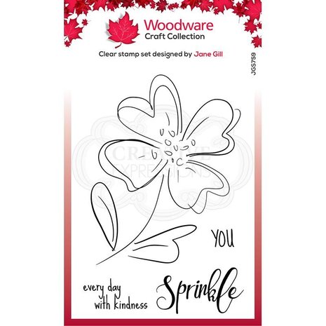 Woodware Poppy Sketch Clear Stamp (JGS759) (OUTLET)