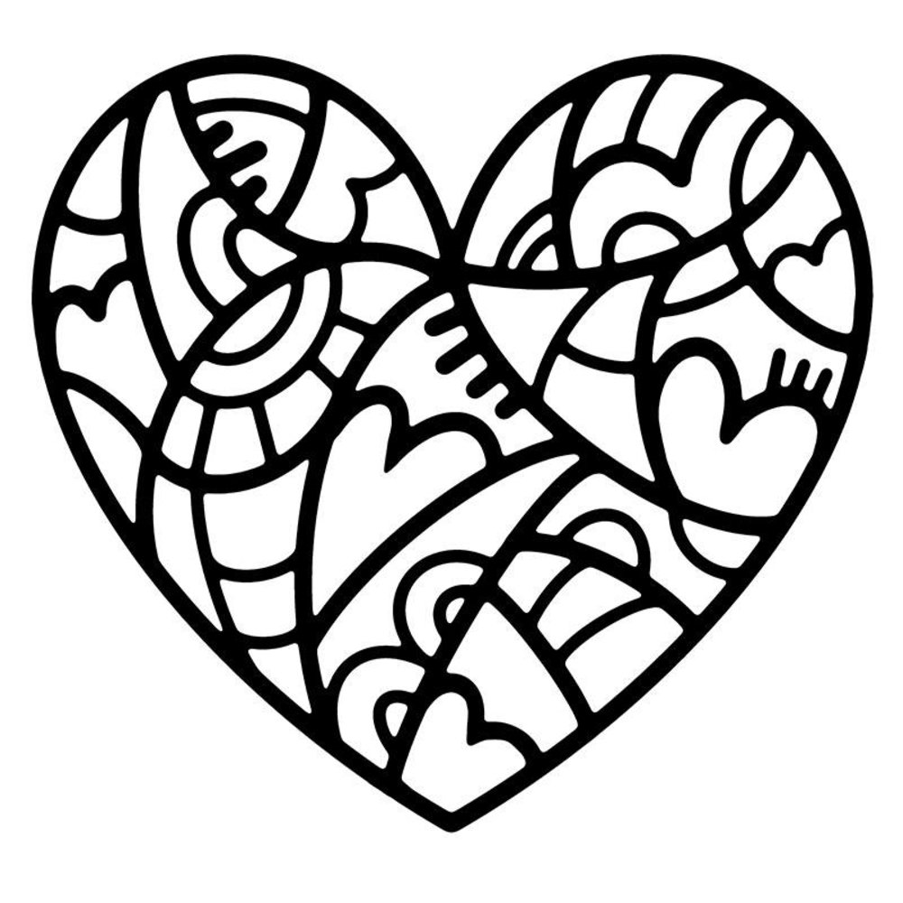 Woodware Heart Window Stencil (FRST048) (OUTLET)