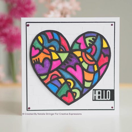 Woodware Heart Window Stencil (FRST048) (OUTLET)