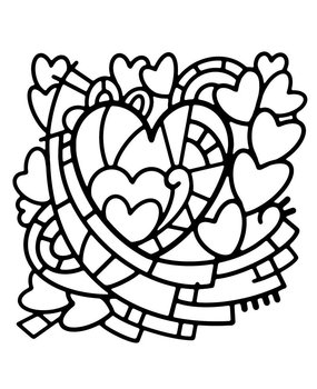 Woodware Doodle Heart Stencil (FRST047) (OUTLET)