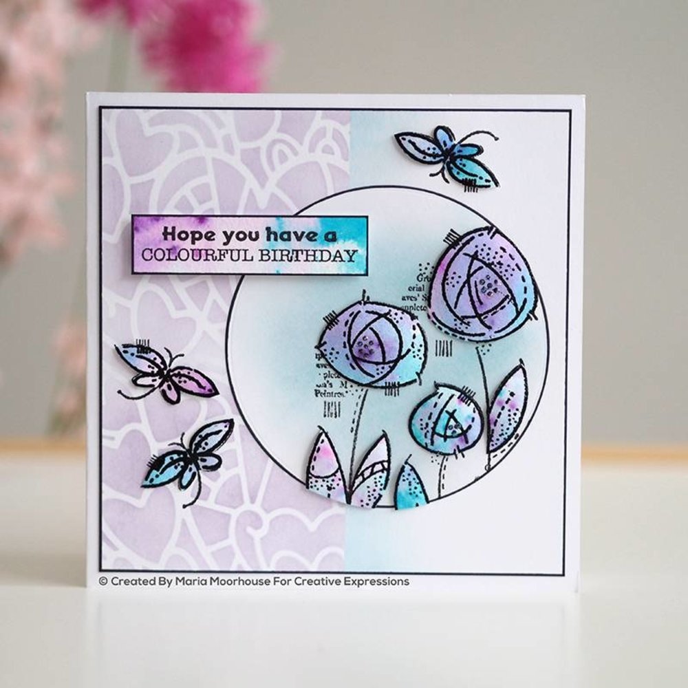 Woodware Doodle Heart Stencil (FRST047) (OUTLET)