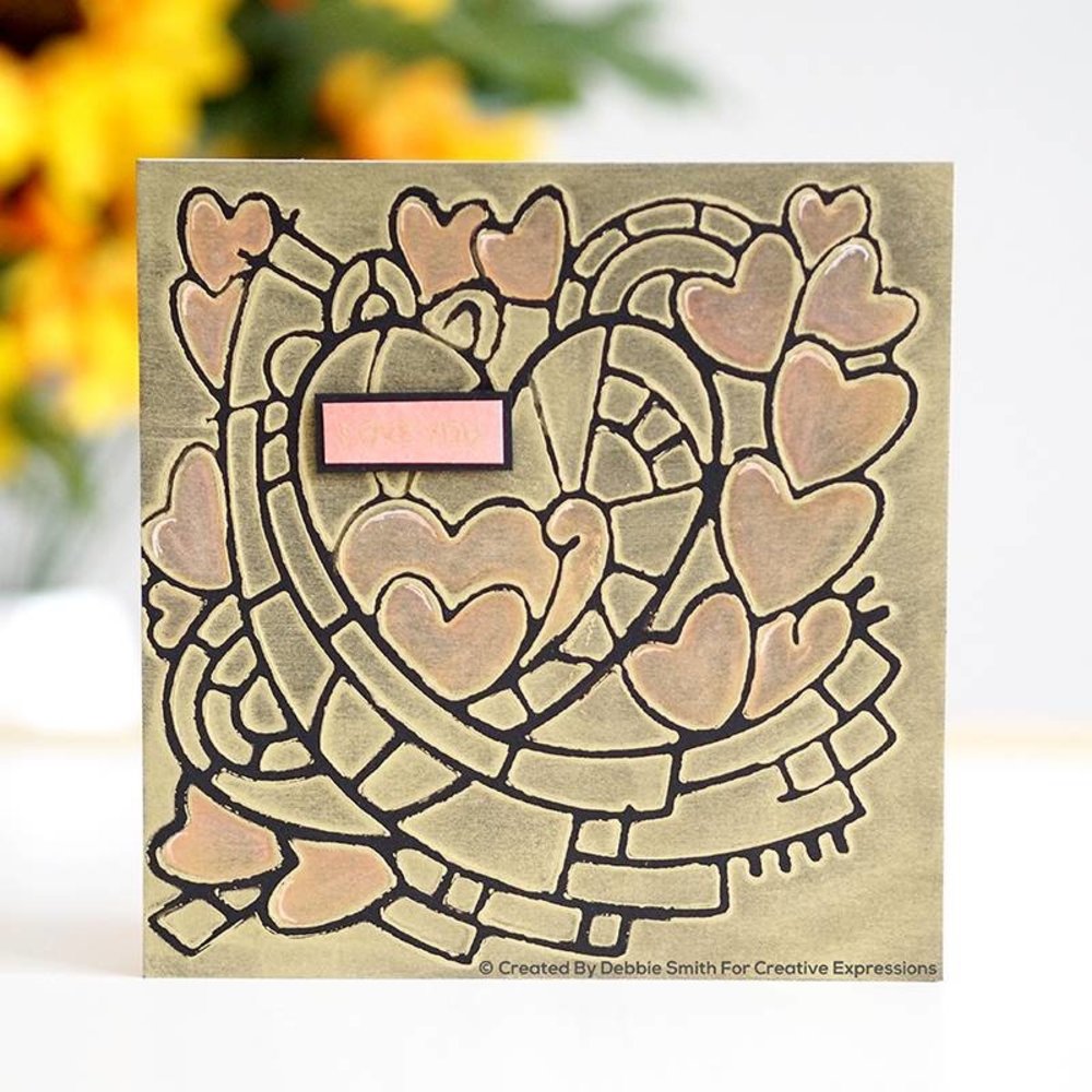 Woodware Doodle Heart Stencil (FRST047) (OUTLET)