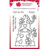 Woodware Flower Power Gnome Clear Stamp (FRS844) (OUTLET)