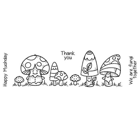 Woodware Mushy Friends Clear Stamp (FRS413) (OUTLET)