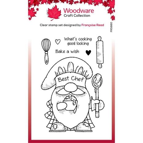 Woodware Gnome Chef Clear Stamp (FRS880) (OUTLET) Woodware Gnome Chef Clear Stamp (FRS880) (OUTLET)