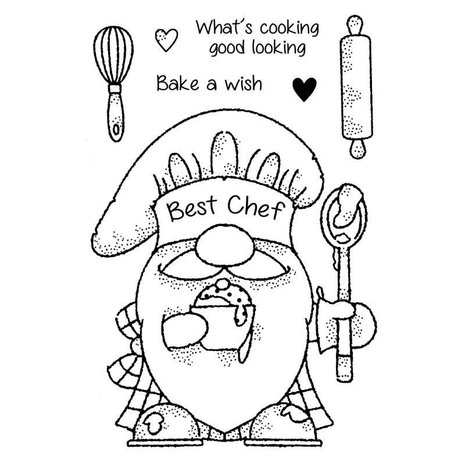 Woodware Gnome Chef Clear Stamp (FRS880) (OUTLET) Woodware Gnome Chef Clear Stamp (FRS880) (OUTLET)