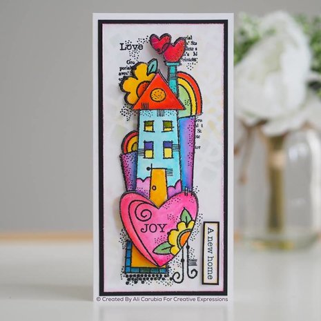 Woodware Rainbow House Clear Stamp (FRS409) (OUTLET) Woodware Rainbow House Clear Stamp (FRS409) (OUTLET)