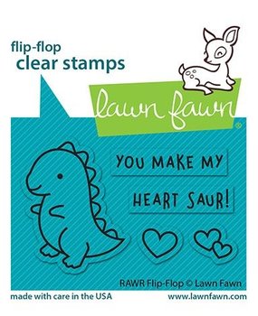 Lawn Fawn RAWR Flip-Flop Clear Stamps (LF2741) (OUTLET)