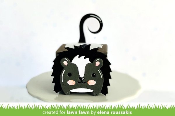 Lawn Fawn Tiny Gift Box Skunk Add-On Dies (LF2737) (OUTLET)