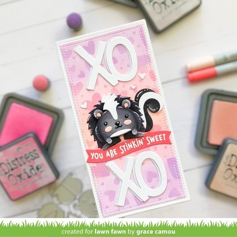 Lawn Fawn Tiny Gift Box Skunk Add-On Dies (LF2737) (OUTLET)