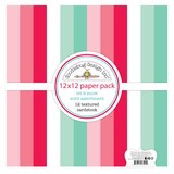 Doodlebug Design Let It Snow 12x12 inch Textured Cardstock Solid Paper Pack (7541) (DISCONTINUED)