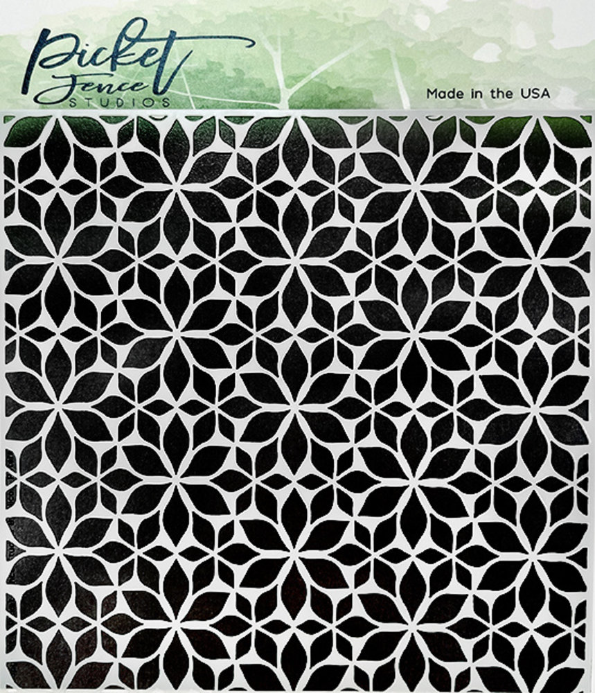 Picket Fence Studios Lots of Blossoms 6x6 Inch Stencil (SC-286) (OUTLET)