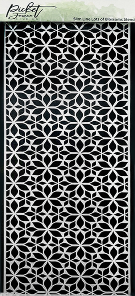 Picket Fence Studios Slim Line Lots of Blossoms 4x10 Inch Stencil (SC-288) (OUTLET)