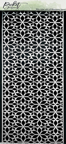 Picket Fence Studios Slim Line Lots of Blossoms 4x10 Inch Stencil (SC-288) (OUTLET)