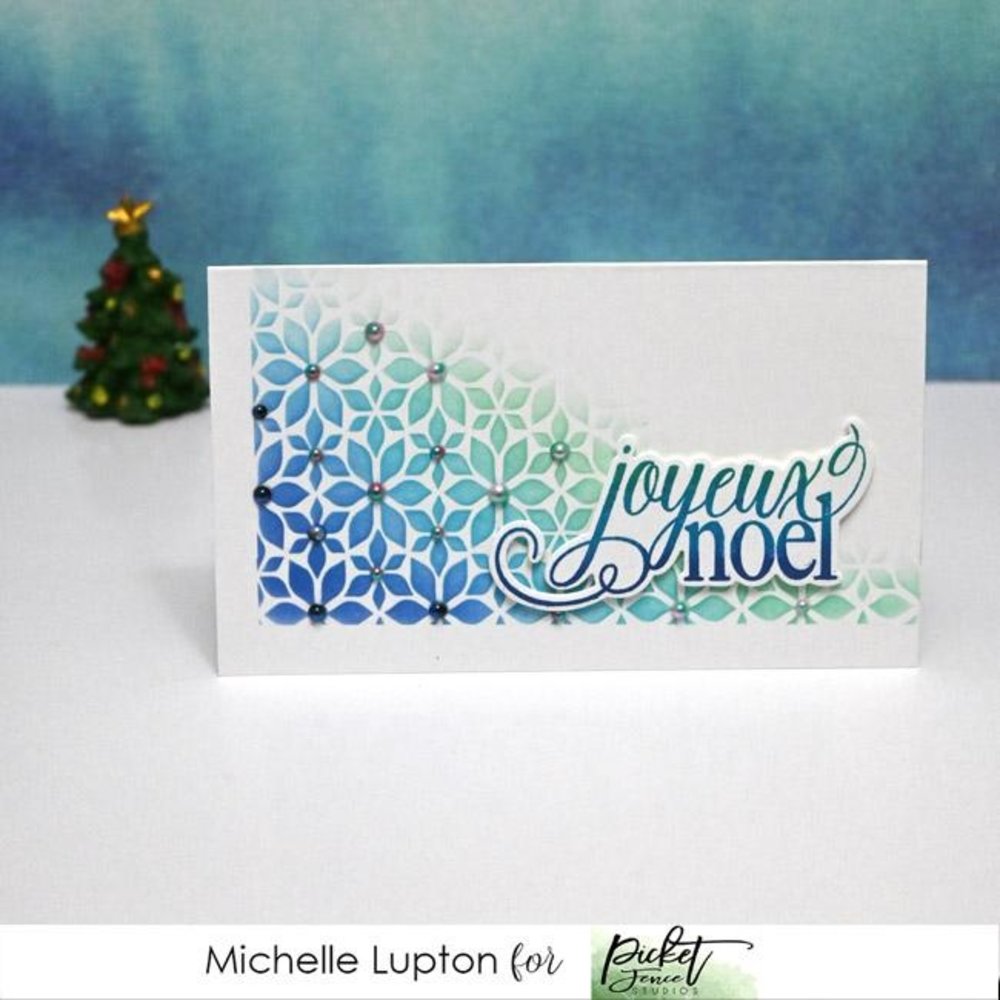 Picket Fence Studios Slim Line Lots of Blossoms 4x10 Inch Stencil (SC-288) (OUTLET)