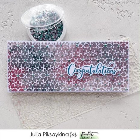 Picket Fence Studios Slim Line Lots of Blossoms 4x10 Inch Stencil (SC-288) (OUTLET)